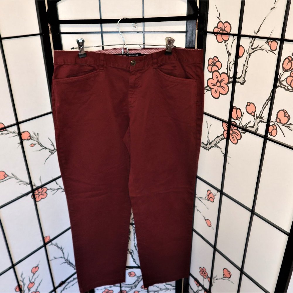 Land's End Red Slim Leg Pants Size 12
